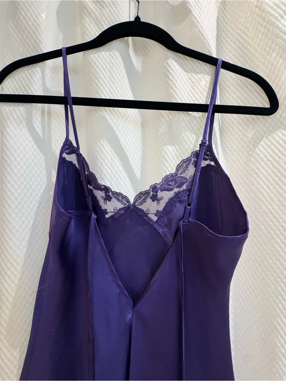 Victoria's Secret Purple Satin Lace-Trim Chemise